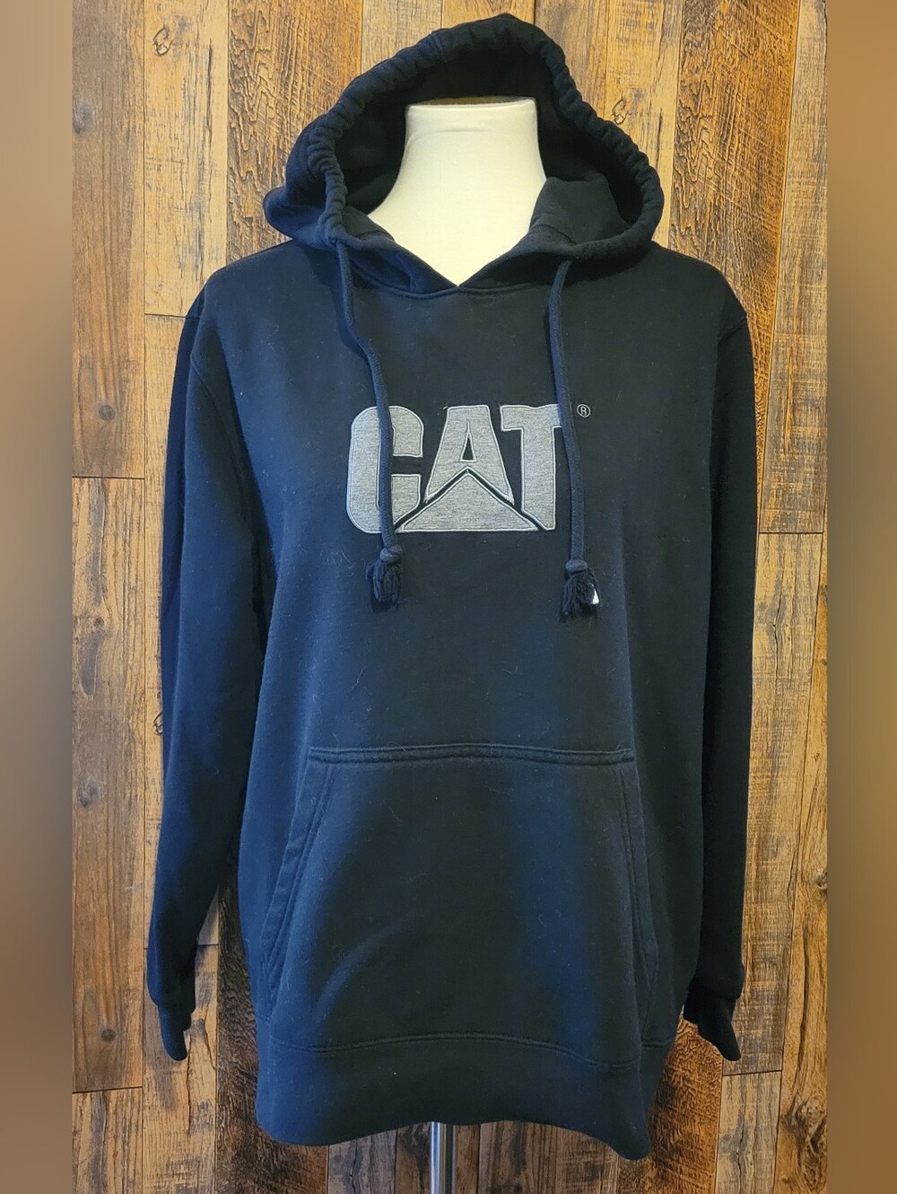 CAT Logo Black Pullover Hoodie for Women